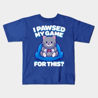 Pawsed My Game Kids T-Shirt